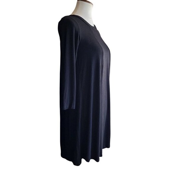 Lush Women's 'Leah' Knit Shift Keyhole Pleated Dress Size Small Black - Picture 6 of 12